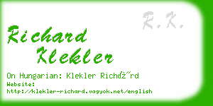 richard klekler business card